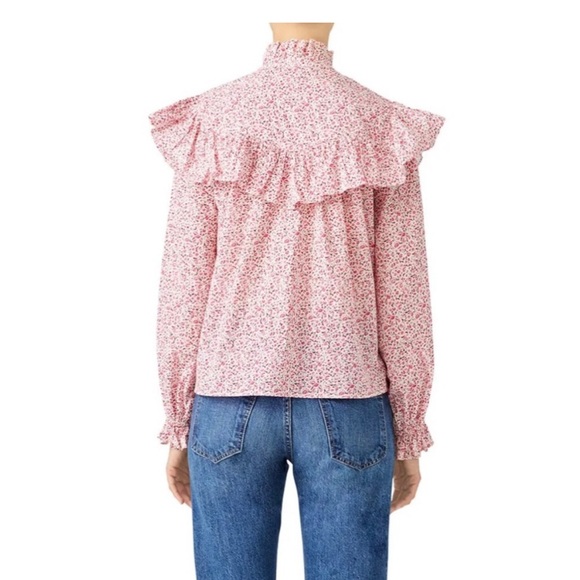 LoveShackFancy Erica Floral Ruffle Top, Women's‎ Size XS - Picture 4 of 8